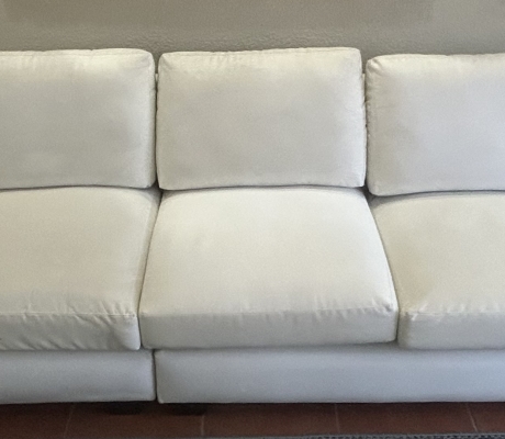 (ALB 25/4 - No:23) - White leatherrette modular sofa(420cm W x 80cm H x 100cm D)