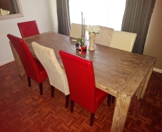 CORICRAFT 8 SEATER DINING ROOM ACACIA WOOD TABLE WITH 8 CHAIRS - R2800 (C BENONI)