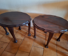 (H 43- S/OORD)-  ROUND BALL AND CLAW  SIDE TABLES X 2- R 400