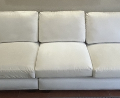 (ALB 25/4 - No:23) - White leatherrette modular sofa(420cm W x 80cm H x 100cm D)