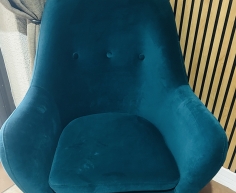 (ALB 25/4 - No:25) - Teal Velvet Accent Chairs X 2