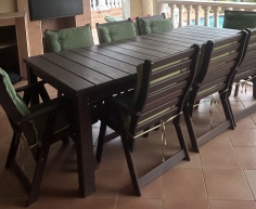 (ALB 25/4 - No:73) - Solid teak 8-seater outdoor dining set